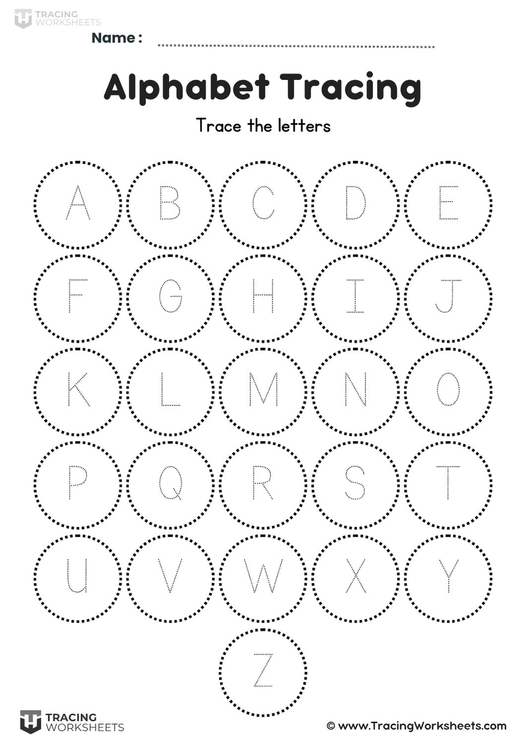 Alphabet Tracing Circles