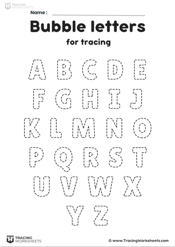 Bubble Letters For Tracing
