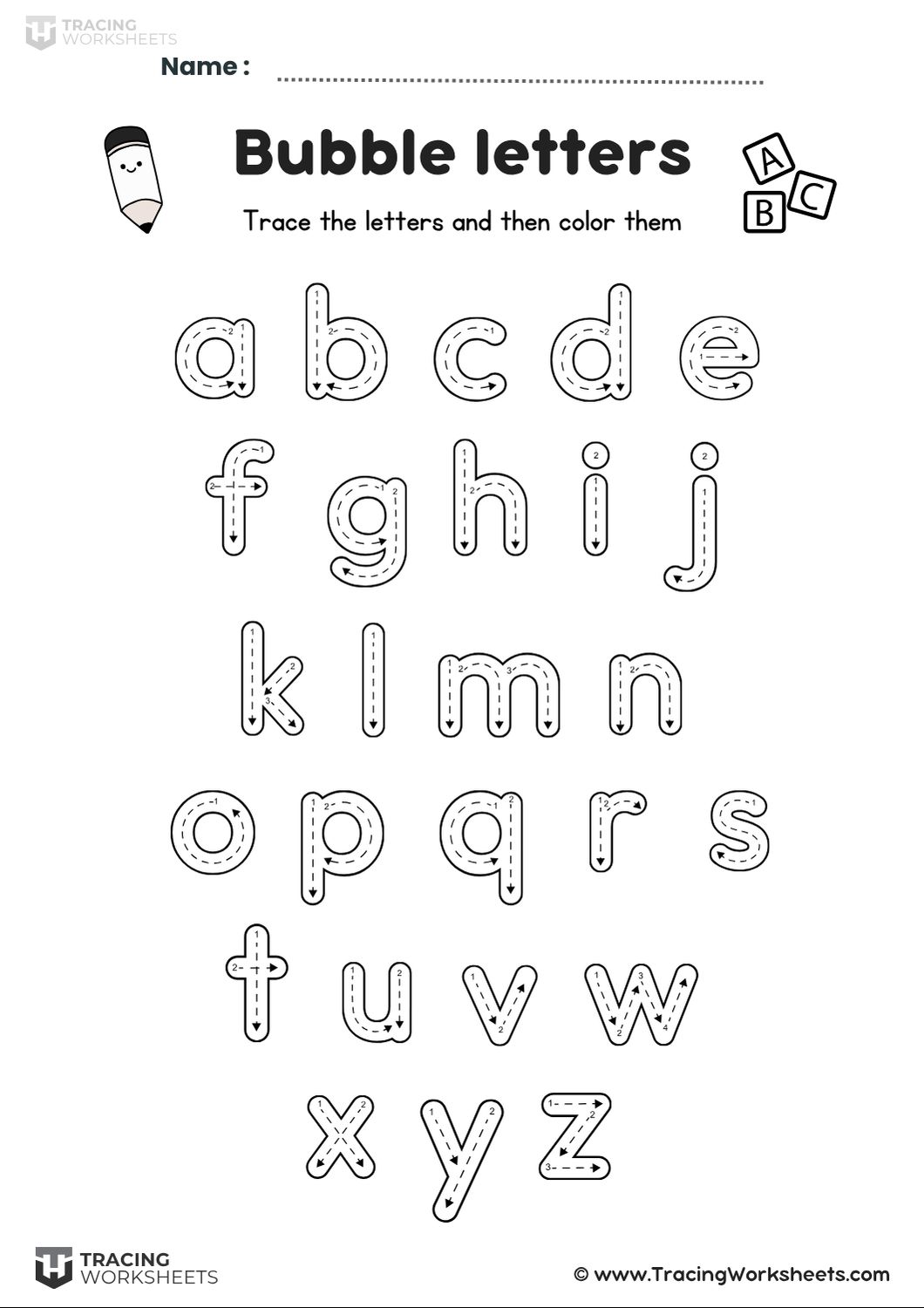 Lowercase Bubble Letters Guide