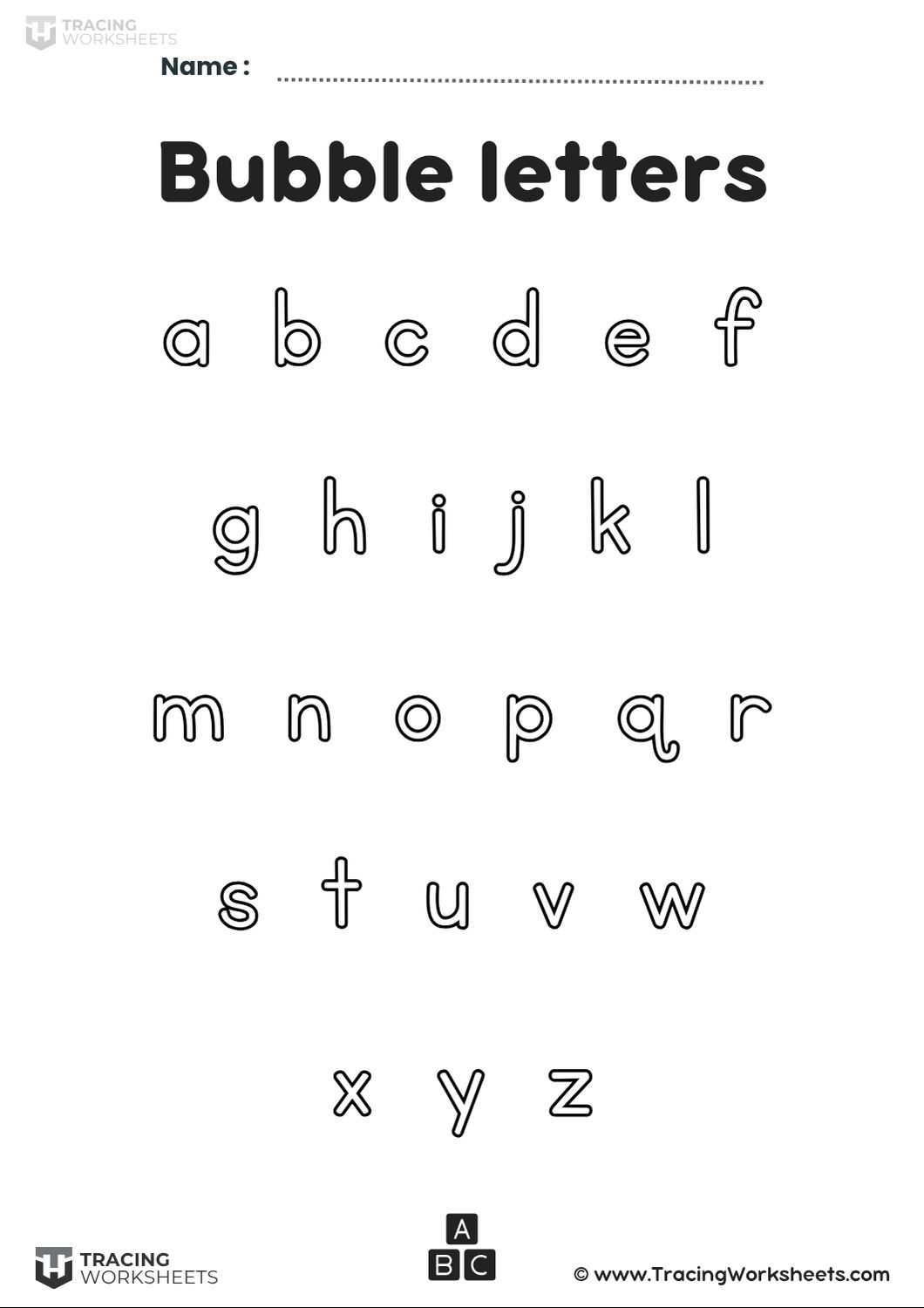 Lowercase Bubble Letters