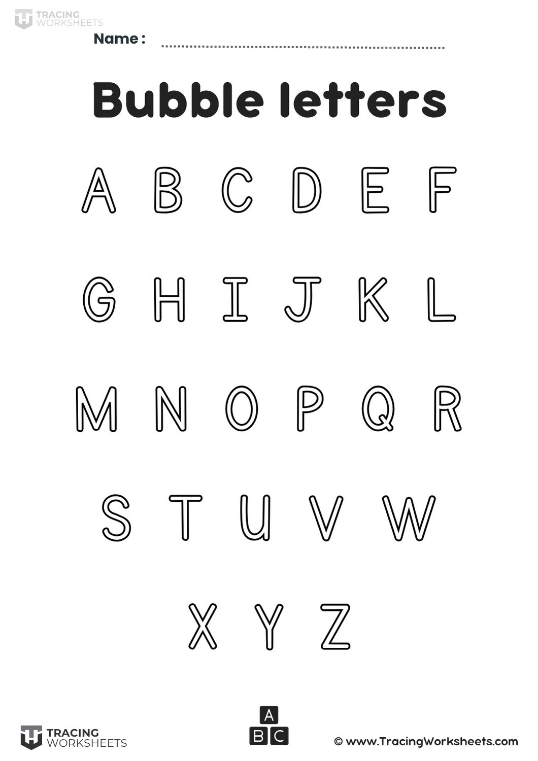 Uppercase Bubble Letters