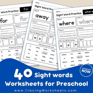 40 Preschool Sight Word Worksheets