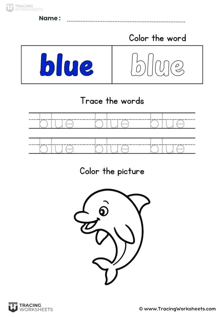 Learn the Color Blue Worksheets | Free Printable for Kids