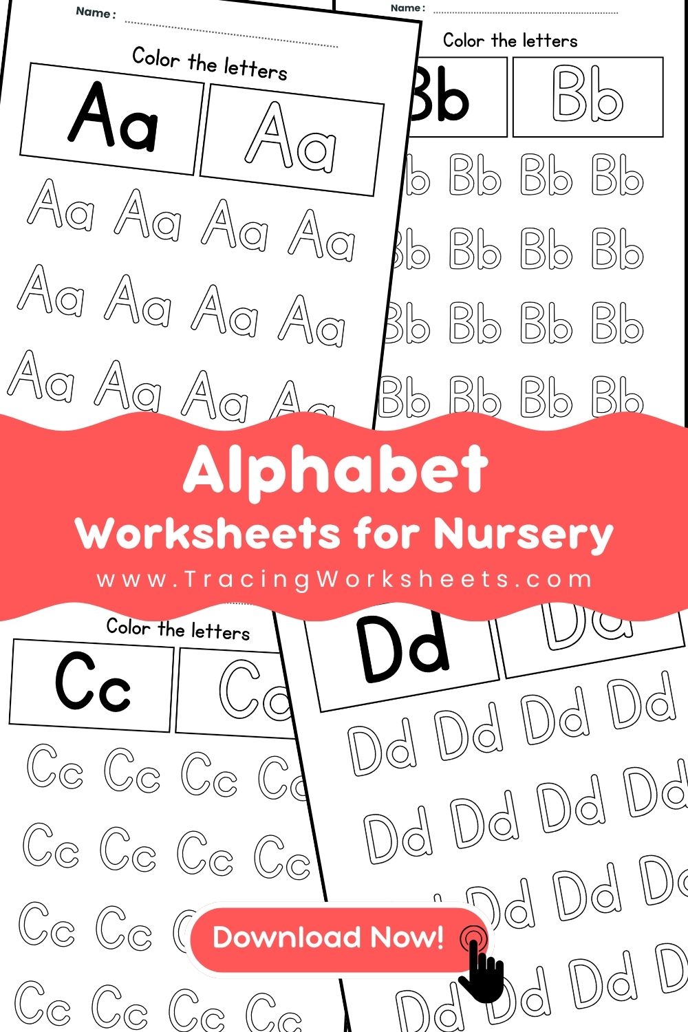 Bubble Letter Alphabet Coloring Worksheets for Nursery