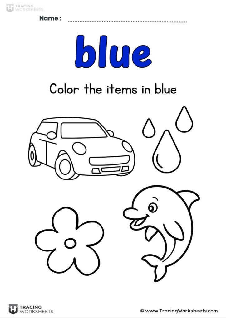 Learn the Color Blue Worksheets | Free Printable for Kids