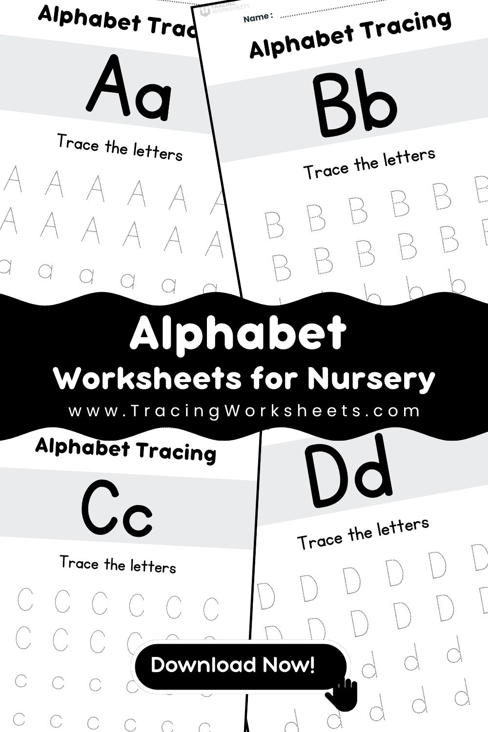 Easy Nursery Letter Tracing Worksheets