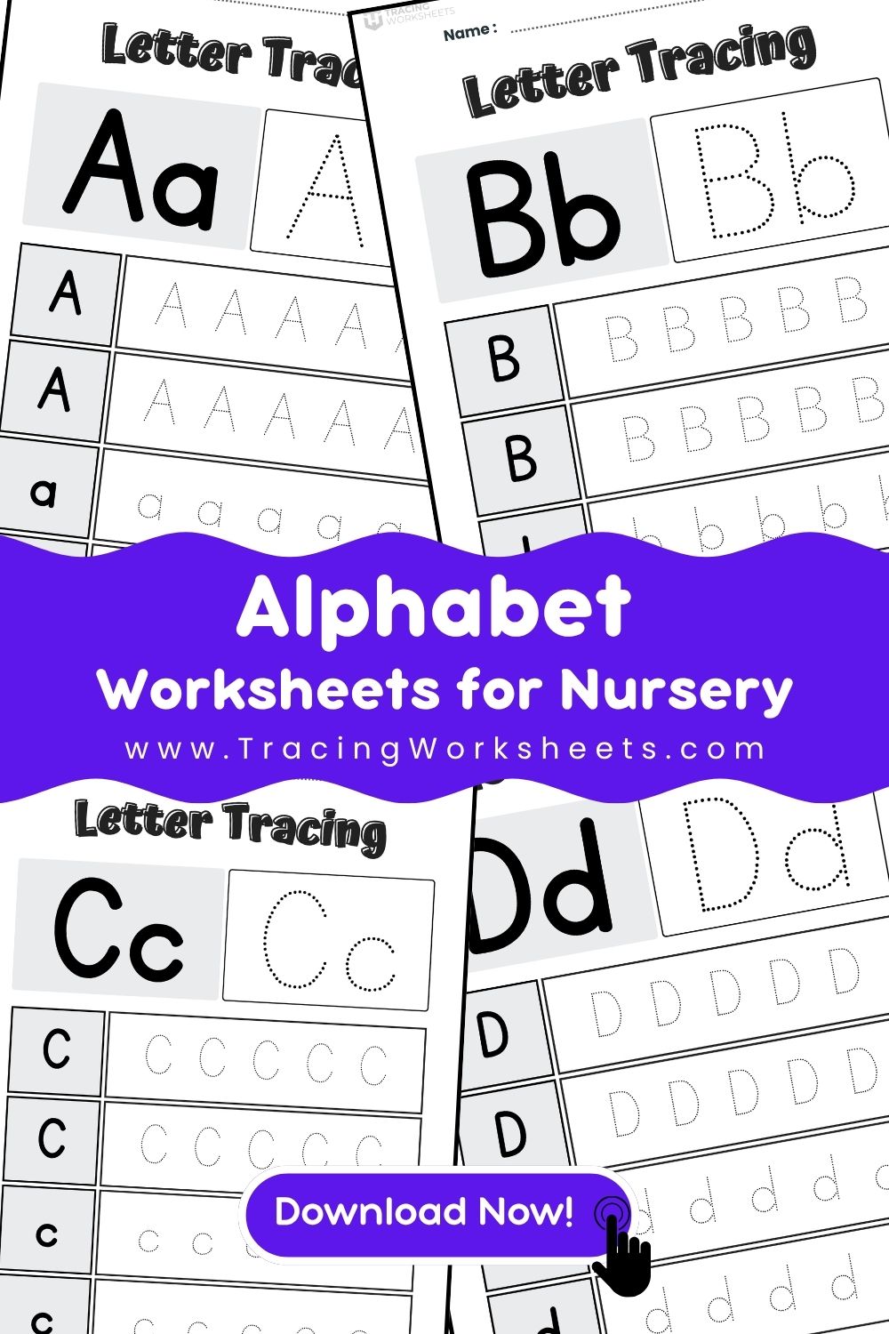 Nursery Alphabet Tracing Rows