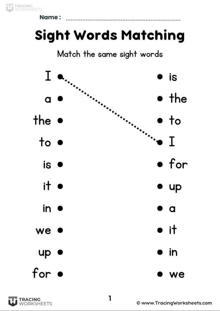 40 Sight Words for Preschool | Free Printable Worksheets & Tracing Pages